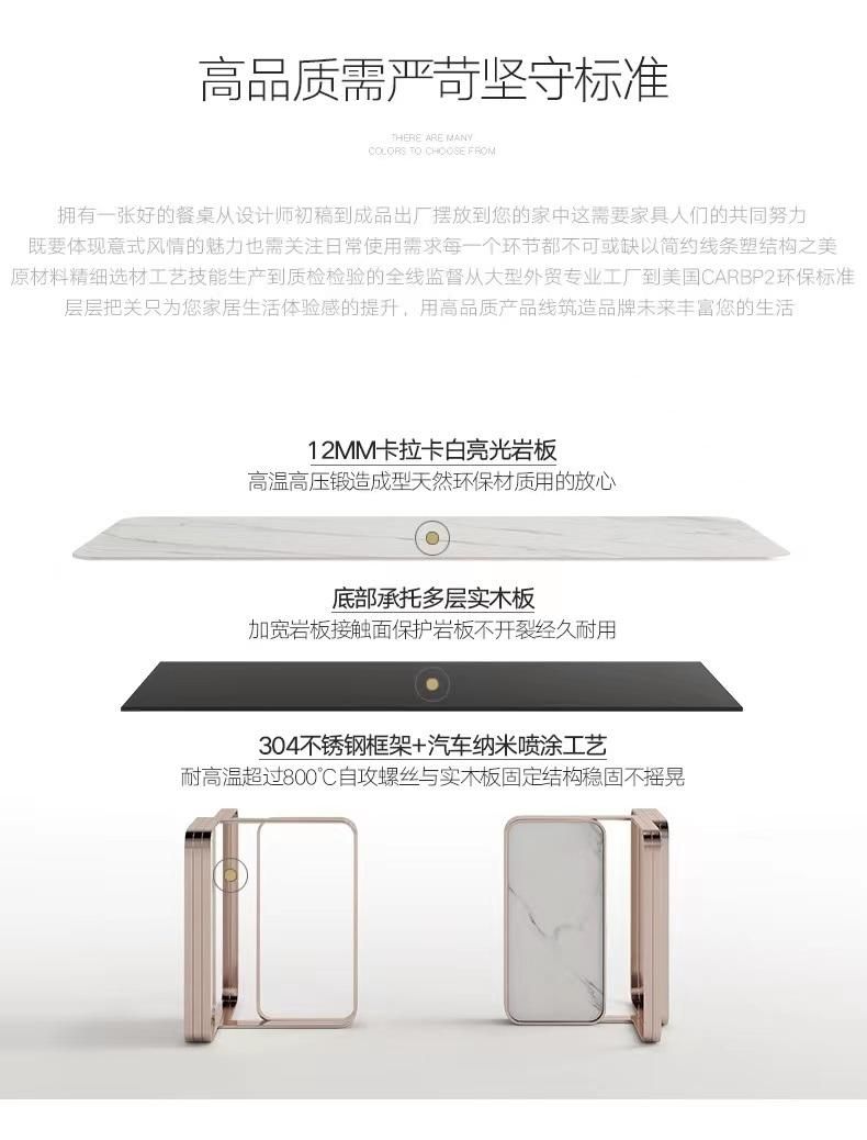 Italian Style Design Living Room Dining Room Furniture Metal Base Dining Table