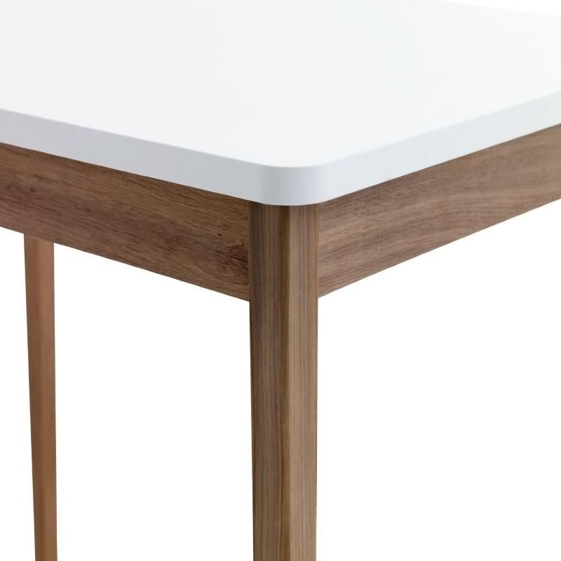 White Rectangular Smooth High-Quality Simple Modern Wooden Table Furniture for Dining Room