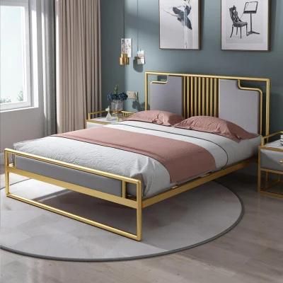 Hyc-Bl11 Ins Style Modern Stainless Steel Frame Double Metal Bed for Sale