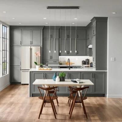 Grey Shaker American Kitchen Cabinets Solid Wood Furniture Factory Directly