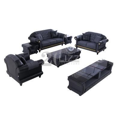 Versace Living Room Furniture Leisure Genuine Leather Sofa Set