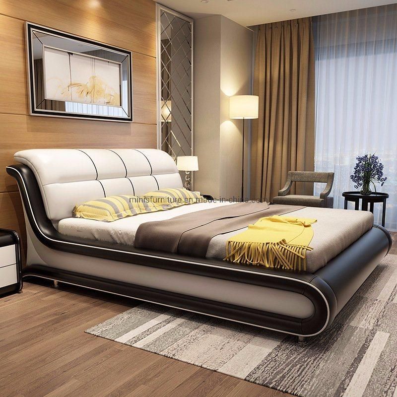 (MN-HB13) Modern Home Bedroom Leather Adult Double Bed