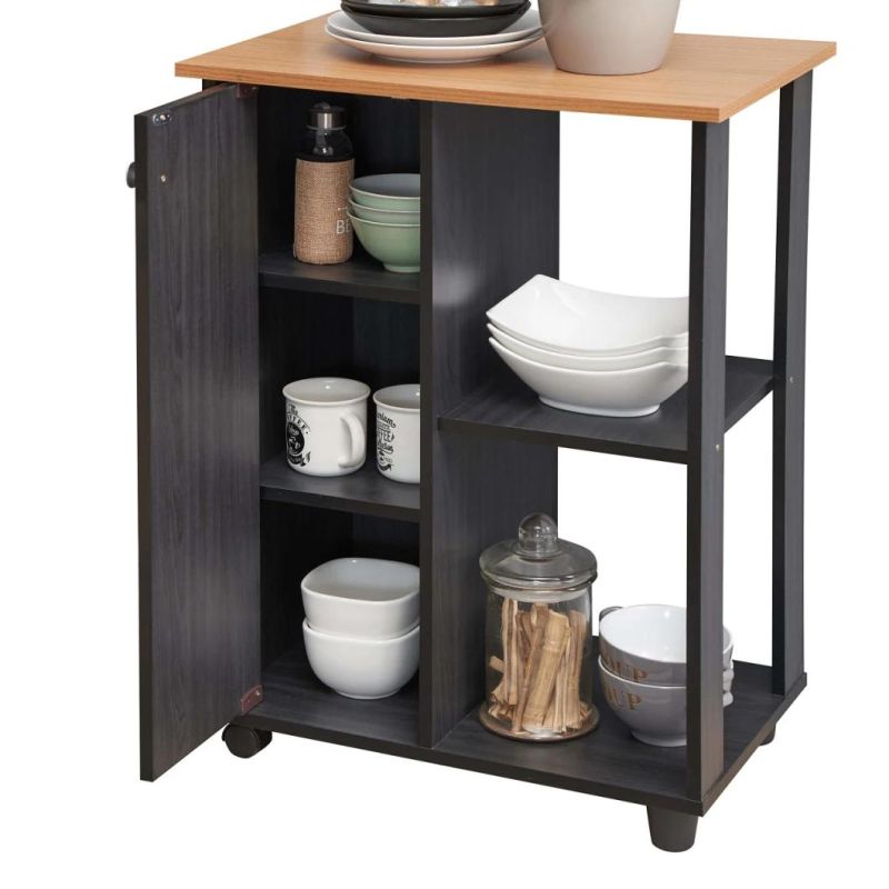 Open Shelves and Cupboard Space Kitchen Shopping Cart