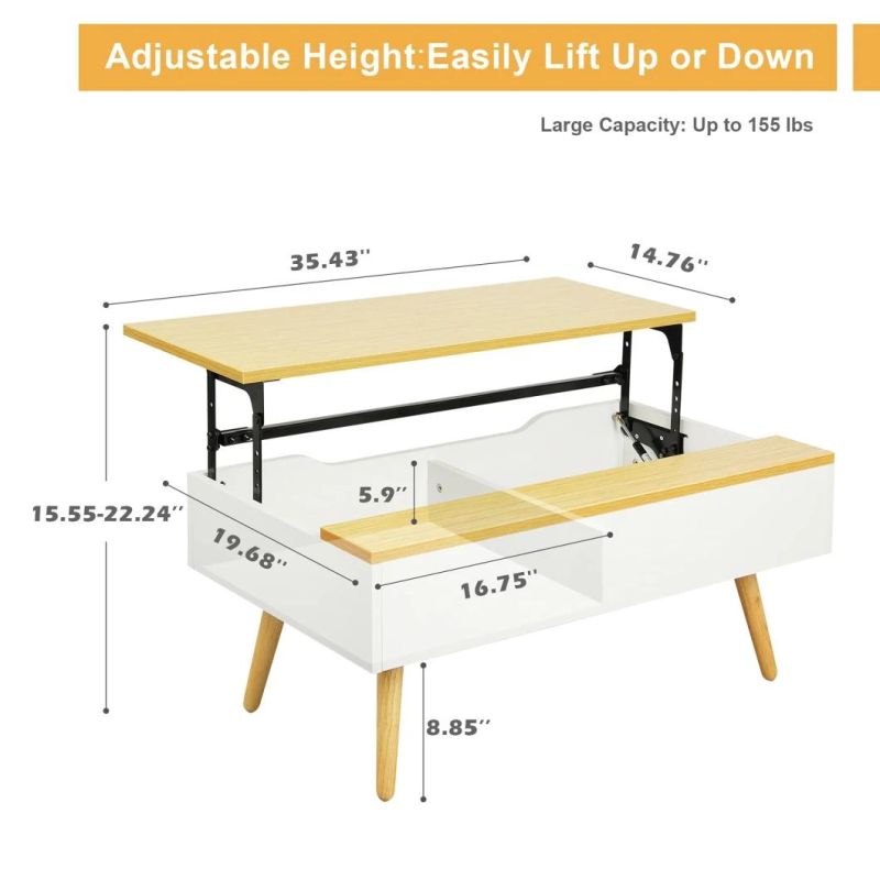 Simple Lift-Top Modern Coffee Table
