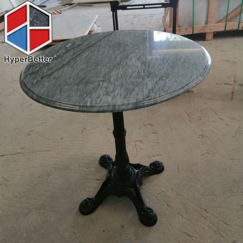 Round Shape Black Marble Base Glass Top Coffee Table