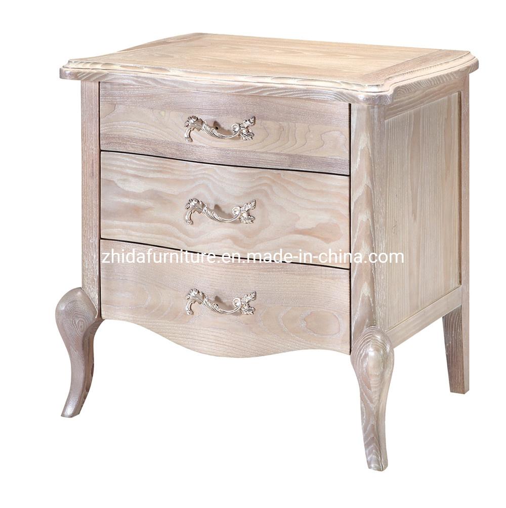 White European Style Wooden Beside Table Cabinet Nightstand