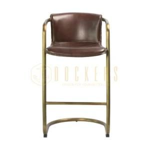 Pablo Circular Tube Ancient Industrial Low Back Restaurant Barstool Chair