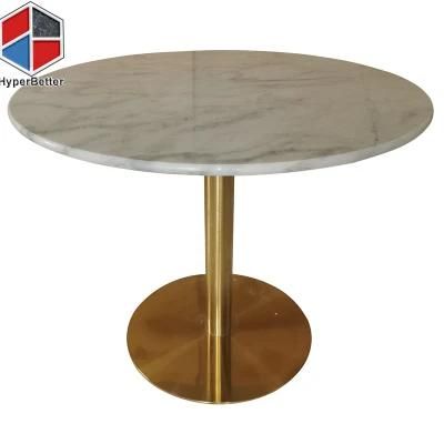 Since 2005 Factory Directly Wholesale Round White Marble Coffee Table and Chairs