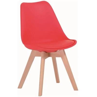 Modern Black Wooden Leg Restaurant Chairs Nordic Plastic Dining Chair