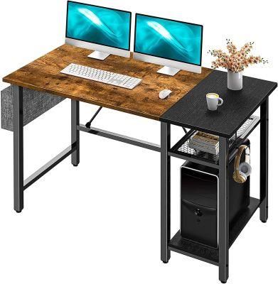 Home Office Writing Study Desk Modern Industrial Computer Desk with Storage Shelves