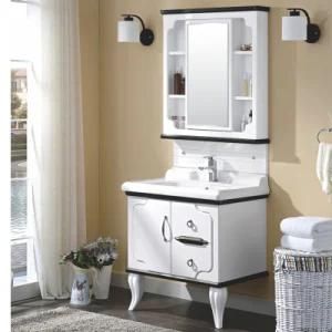 Modern White PVC Bathroom Cabinet with Two Legs