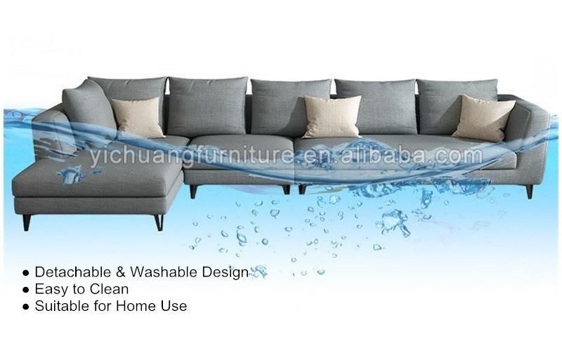 Home Furniture Modern Sofa Linen Fabric Gray Couch Living Room Furniture