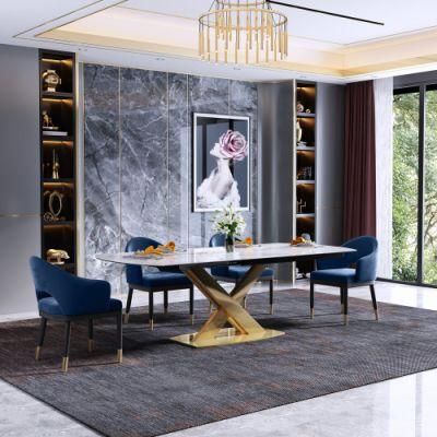 Luxury Style Room Furniture Metal Legs Dining Table Set Restaurant Furniture