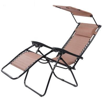 Steel Folding Deck Chair with Sunshade (EHO-01)