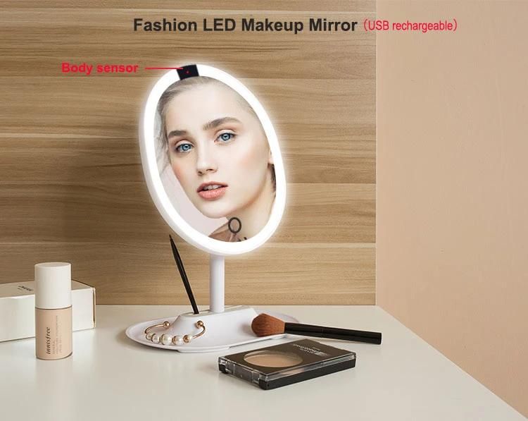 New Item LED Vanity Makeup Mirror with 5X Magnifying Glass