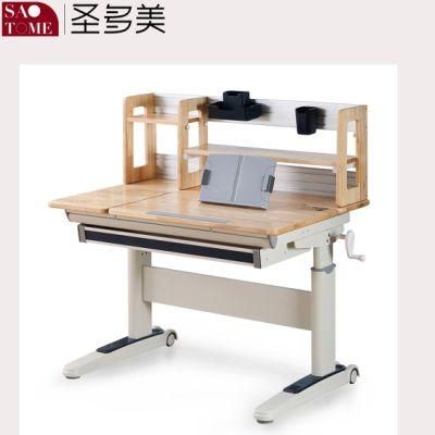 School Desk Thailand Imported Rubber Wood Adjustable Height Study Desk