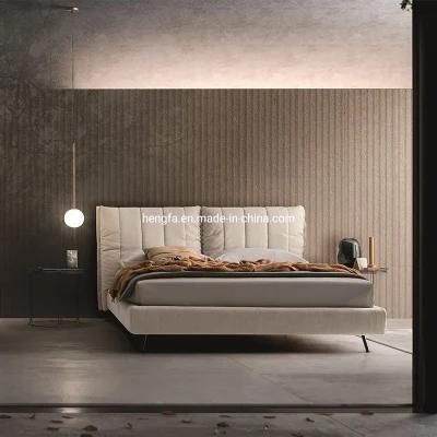 Simple New Furniture Bedroom Fabric Upholstered King Bed