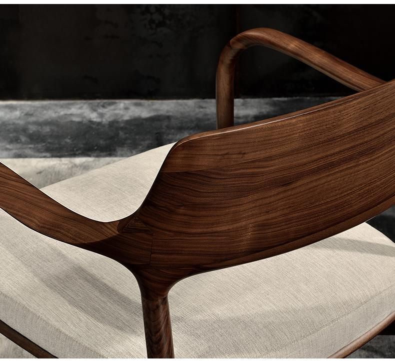 Modern Simply Ash Solid Wood with Fabric Leisure Chair Furniture for Living Room