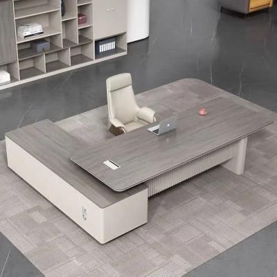 Commercial Office Furniture Luxury Right Side Corner Manager Office Table