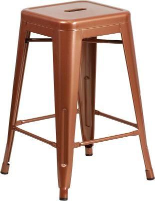 Modern Home Industrial Stackable Dining Cafe Restaurant Cafeteria Bistro 30&quot; Contemporary Steel Tolix-Style Barstool