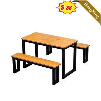 Modem Design a Log Color Wooden Project Supporting Backless Square Dining Table with Chair