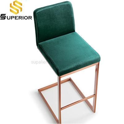 Restaurant Furniture Leather or Velvet Cushion Bar Height Chair