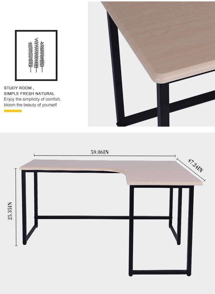 Modern Study Computer Desk Latest Design L-Shaped Wooden Computer Table Office Desk Corner Table for Office or Home