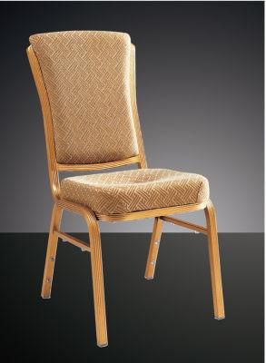 Hotel Furniture Fabric Upholstered Stacking Banquet Chair with Crown Back