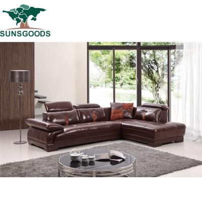European Modern Leisure Living Room Home Furniture Leather Sectional Corner Sofa