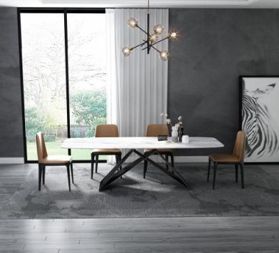 Modern Dining Room Restaurant Dining Furniture Set with Carbon Tool Steel Leg Frame