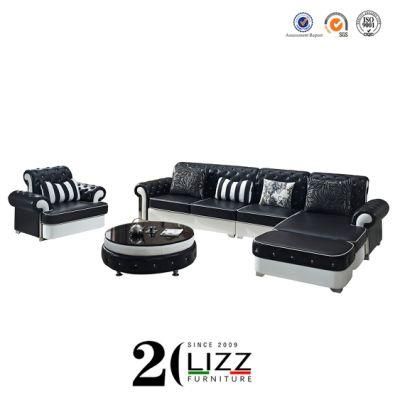 Chesterfield Furniture Leather Leisure Sofa Set with Coffee Table &amp; TV Stand for Living Room