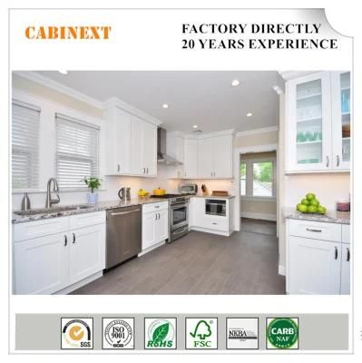 Cabinext Modern Style White Shaker Solid Wood Kitchen Cabinet