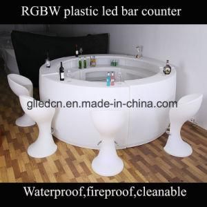 LED Light Furniture Portable Bar Counter with Shelves for Wedding Hotel Event