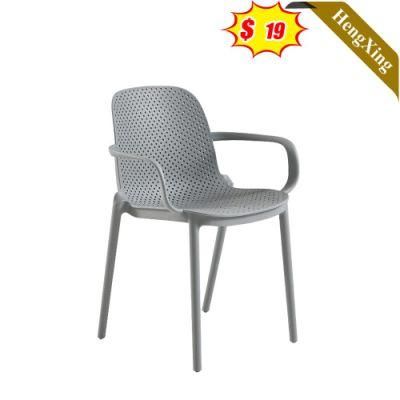 Modern Design Living Room Furniture Leisure White Plastic Stacking Armless Chair