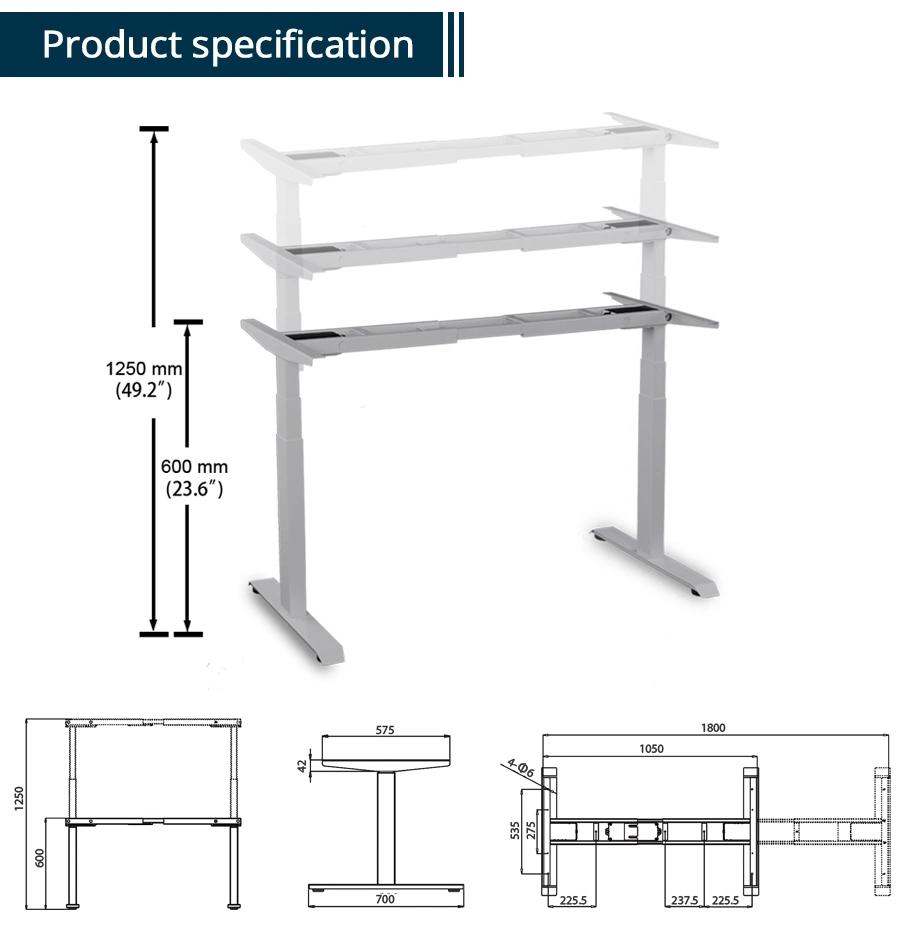 CE-EMC Certificated Frame Height Adjustable Desk with Excellent Supervision