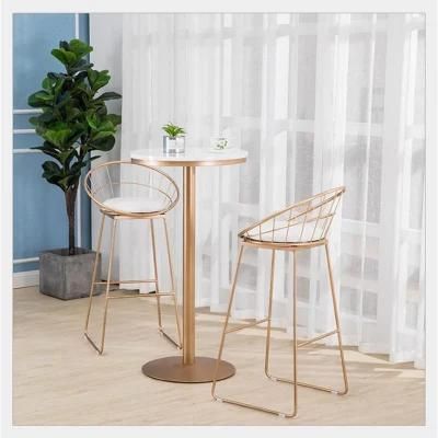 Nordic Marble Bar Table Modern High Table and Chair Hotel Small Round Table 0290