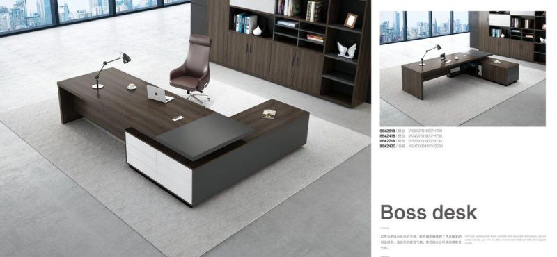 2021 Luxury Modern Style Office Melamine L-Shape Executive Table for Boss