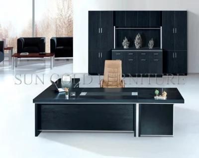 Modern Chinese Office Furniture Panel Black Executive Desk Table