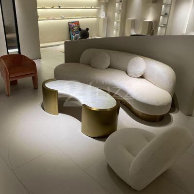 European Style Suit Young People Modern Home/Hotel Furniture Velvet Fabric Sofa Sets