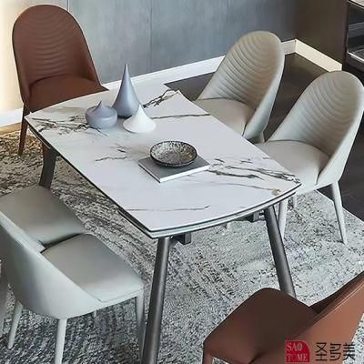White Artificial Slate Top Modern Furniture Dining Table