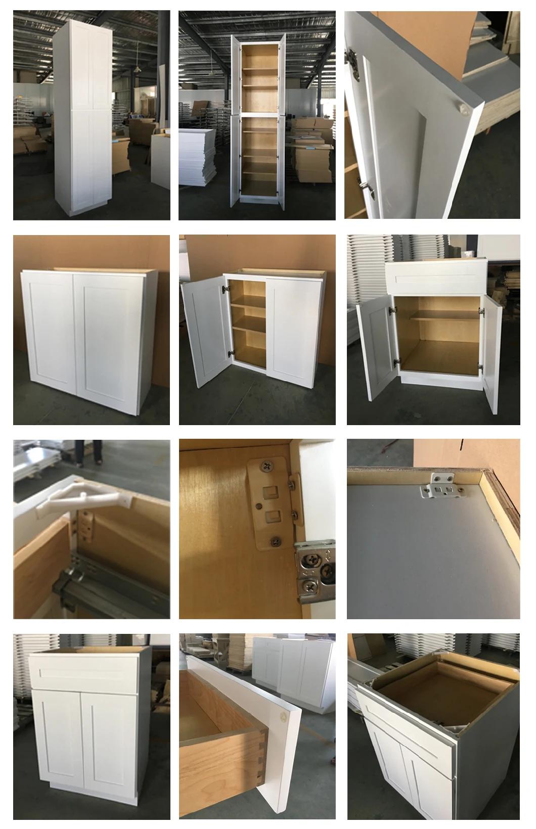 Customized Cheap Price Solid Wood Home Kitchen White Wardrobe Furniture Cabinets