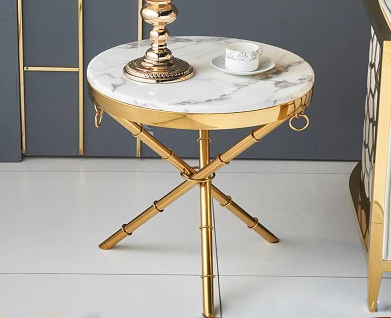 Home Furniture Stainless Steel Matt Sintered Stone Tea Table