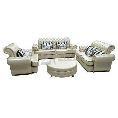 Modern Home Leisure Leather Sofa Furniture Set with Coffee Table