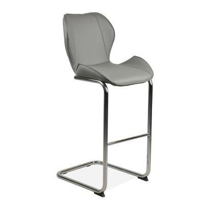 Factory Price Wholesale High Quality Metal Legs PU High Stool Gray Bar Chair