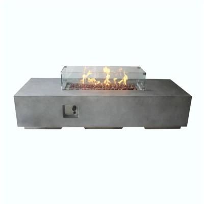 Outdoor Furnishing Rectangle Propane Gas Fire Pit Table