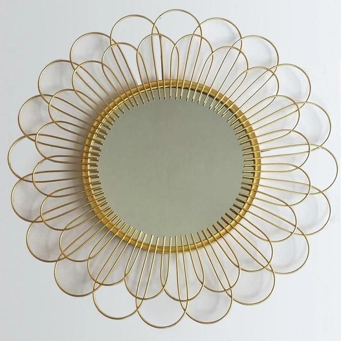 Modern Decorative Flower Wall Mirror Makeup Mirror Sunburst Design