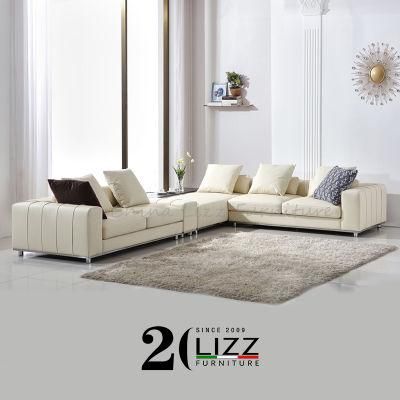 Factory Wholesale Home Furniture Modern Living Room Leather Sectional Couch Leisure L Shape Fabric Velvet Sofa