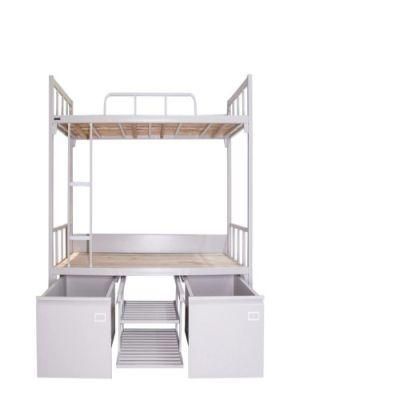 New Gray/White Bunk Beds Frame, Ladder Adult Bedroom Dorm