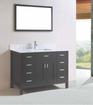 Modern Luxury Bathroom Equipment Wall Hung Wsingle Sink Solid Wood Bathroom Cabinet with Countertop
