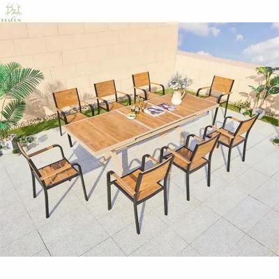 Modern Outdoor Aluminium Restaurant Dining Table Set and Chairs Aluminum Rope Patio Garden Furniture for Hote